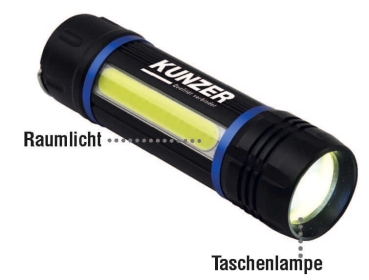 Preview: Kunzer 7TLR01 Taschenlampe und Raumlicht in einem